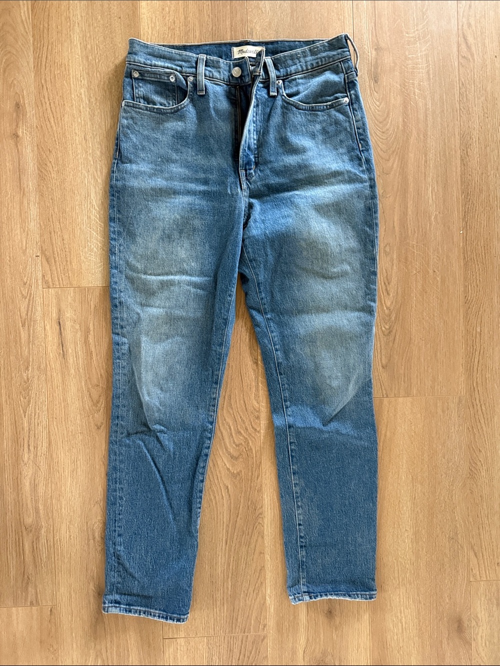 Madewell perfect vintage Straight-Leg Blue Jeans